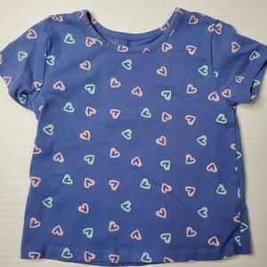 Pekkle 2t Blue Heart Pattern Kids Tee